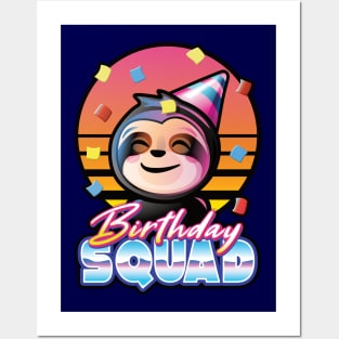 Birthday squad sloth boys girls party celebration Posters and Art